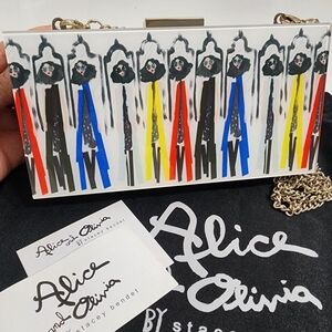 Alice + Olivia Vibrant Graphic Clutch/Cross  Body Bag